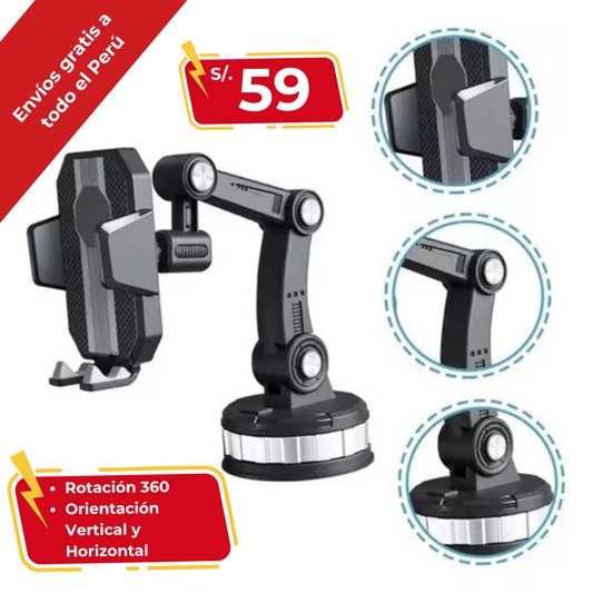 SOPORTE DE CELULAR CZ-64339 CON CHUPÓN PARA AUTO