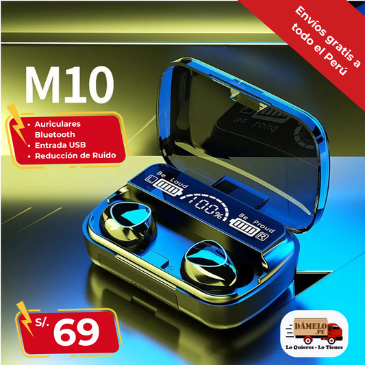 Auriculares Inalámbricos Bluetooth con Reducción de Ruido M10 Negro